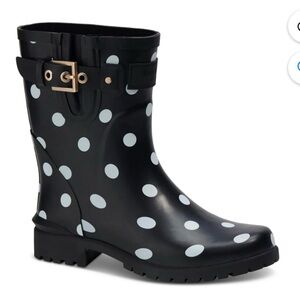 NWOT KATE SPADE CARINA ROUND TOE DOUBLE STRAP RAIN BOOTS Size 6B